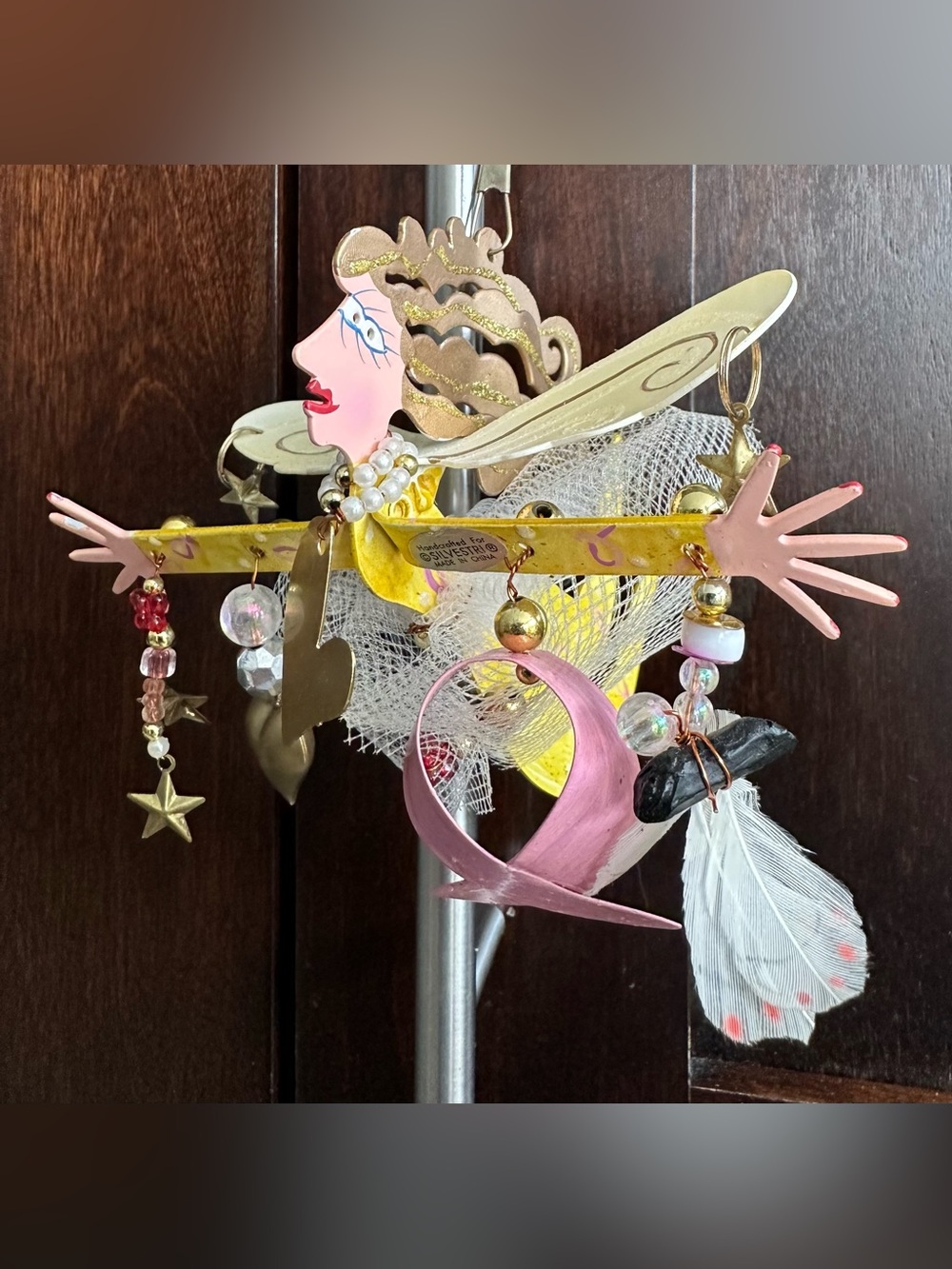 Fanciful Flights “Breast Cancer Angel” Ornament created by Rossi for Silvestri